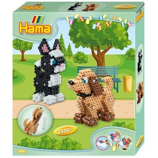 Hama Bügelperlen Set 3D Hund und Katze mehrfarbig