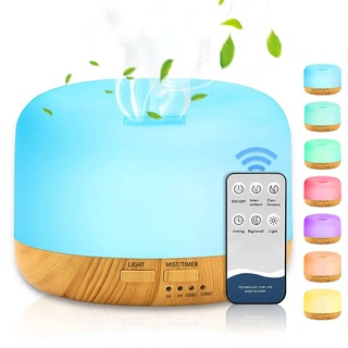 DASIAUTOEM Aroma Diffuser, 450ML Ultraschall Luftbefeuchter, DuftöL Diffuser für ätherische Öle, Diffusor Aromatherapie mit Fernbedienung und 7 Farben LED Leuchten für Raum, Schlafzimmer, Büro