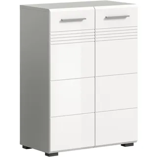 xonox.home Midischrank 60 cm x 80 cm x 30 cm Grau-Weiß