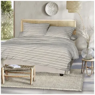 IRISETTE Easy 8548 Gestreift Beige/Grau 135 x 200 cm + 2 x 80 x 80 cm