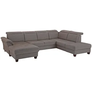 Home affaire Wohnlandschaft »Solvei U-Form« Sitztiefenverstellung und Federkern, wahlweise Kopfteilverstellung, braun