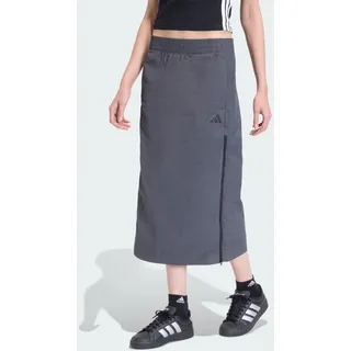 adidas Langer Rock Damen Gestreift Grau 32