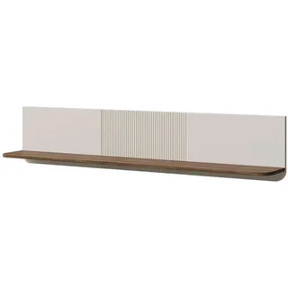 Feldmann-Wohnen Wandregal Marly Kaschmir / Walnuss 150 / 22 / 30 cm , Beige, Braun , Holzwerkstoff , Rechteckig , 150x30x22 cm , Wohnzimmer, Regale, Wandregale