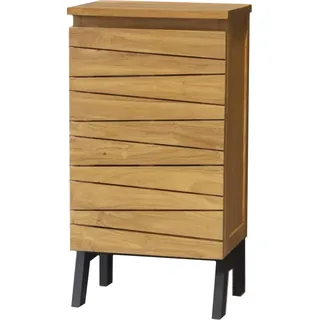 Teako Design Waschtisch Iulia Teakholz Massiv mit Stahlgestell 55x40x85 cm