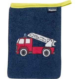 Playshoes 340094 Frottee-Waschhandschuh Feuerwehr, blau