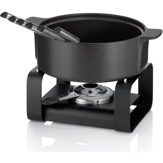 Kela Käsefondue-Set Roman, 9-teilig, Durchmesser 22,5 cm, 1,75 L, schwarz,