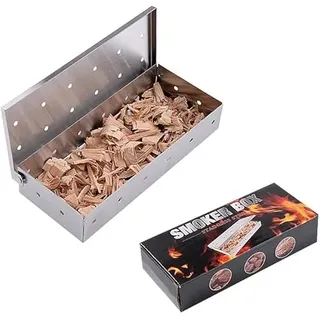 Räucherbox,räucherbox gasgrill,für Gasgrill,weber, Holzkohle- und Gasgrills, Edelstahl BBQ Grill Räucherbox für Smoker