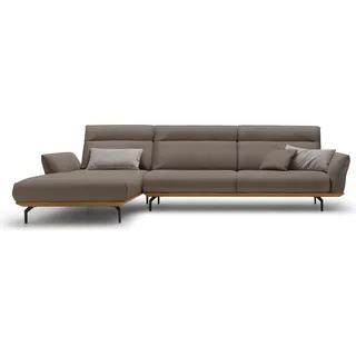 Creation BY ROLF BENZ Ecksofa »hs.460«, Sockel in Nussbaum, Winkelfüße in Umbragrau, Breite 338 cm, beige