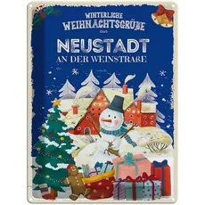 Blechschild 30x40 cm - Weihnachtsgrüße NEUSTADT AN DER WEINSTRAßE