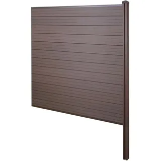 MCW WPC-Sichtschutz Savoie Windschutz Zaun WPC-Pfosten Zum Einbetonieren - Erweiterungselement 188cm