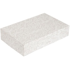 Garcia de Pou 50 Stück - Catering-Boxen, flach, 250 g/m2, 25 x 34 x 6 cm, Weiß, gewellter Nano-Mikrokarton