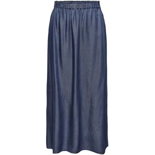 ONLY Damen Maxi Rock ONLPema Venedig Langer Damenrock in Jeansoptik 15250371 Dark Blue Denim XS