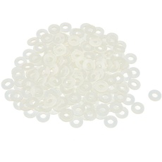 sourcing map 200St Flache Unterlegscheibe Nylon M3 Dichtung 7mm AD 3mm ID 1mm Dicke Weiß