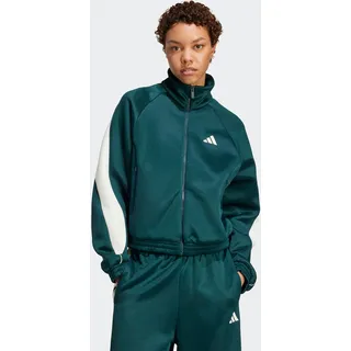 Trainingsjacke ADIDAS SPORTSWEAR "STADIUM", Damen, Gr. S, aurora ivy, sanftes weiß, Obermaterial: 67% Polyester, 33% Baumwolle, Jacken Trainingsjacke, aus Polyester und Baumwolle, für Erwachsene