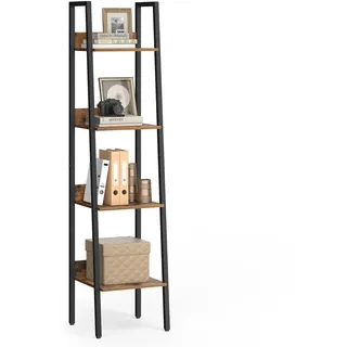 VASAGLE Bücherregal 4 Ebenen vintagebraun-schwarz