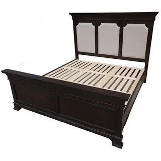 Design Doppelbett Lederbett Betten Bett Holz Polster Schlafzimmer Ehe 180x200 - Braun