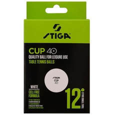 Stiga Tischtennis Bälle Cup 12-Pack ABS, Weiße Tischtennisbälle