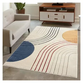 Carpet City Teppich »BONITO 7170« rechteckig 11 mm Höhe Läufer, Flachflor, Hochtief-Muster/ 3D-Effekt, Geo-Muster, Wohnzimmer, bunt