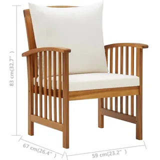 vidaXL Gartenstuhl 65,8 x 66,8 x 42,5 cm braun 2 St.