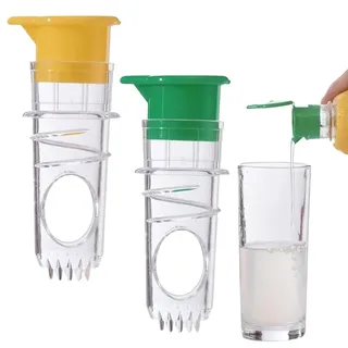 2 Stück Zitronen- und Zitruspressen Set, Zitronenpresse Klein, Zitronensaft Ausgießer, Entsafter, für Orangen, Zitronen, Limetten, Gelb Grün