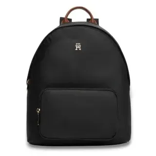 Tommy Hilfiger für Damen. AW0AW17939 Rucksack mit Monogramm TH schwarz (OSFA), Lässig, Nylon