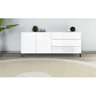 borchardt Möbel Sideboard 152 x 62 x 35 cm Weiß hochglanz