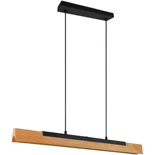 Trio Kerala 1-flg. 25 W 90 cm eckig Holz Metall schwarz