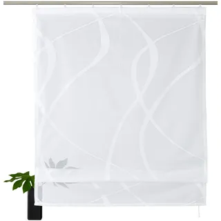 OTTO home Raffrollo "Cellino" mit Klettband Transparent, klassisch gewirkte Netzoptik, Polyester, Wellen, weiß