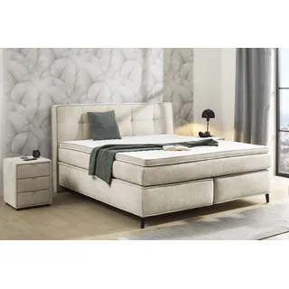 Jockenhöfer Gruppe Boxspringbett »Capello, 7-Zonen-TTFK-Matratze« KS-Topper, 160x200 cm oder 180x200 cm, verschiedene Härtegrade wählbar, beige