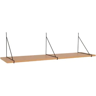 Wandregal , Schwarz , Holz , furniert , 120x31x29 cm , Wohnzimmer, Regale, Wandregale