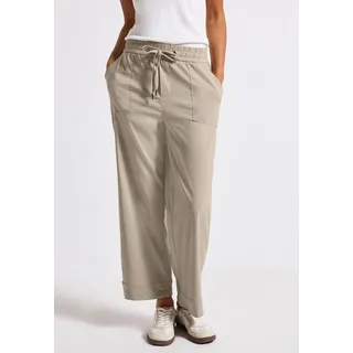 STREET ONE Damen 3716622 Casual Fit Hose mit Turn-Up, Morning beige, 42W x 28L