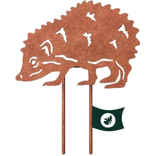 VERDOBA Igel Gartenstecker Rost - Igel Deko Rost - Gartenfigur als Deko für Garten - Herbstdeko aus stabilem Eisen mit Rostpatina - Rostdeko für den Garten, Balkon & Terrasse