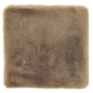 -LUXOR- living Sitzkissen Coste - Kunstfell Stuhlauflage als Deko Wohnzimmer oder Stuhlkissen - gemütliches Sitzkissen Stuhl Dekokissen 40 x 40 cm eckig Taupe 1 Stück