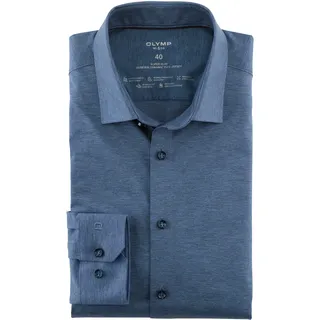 OLYMP Businesshemd »No. Six 24/Seven super slim«, in bequemer Jersey-Qualität, blau