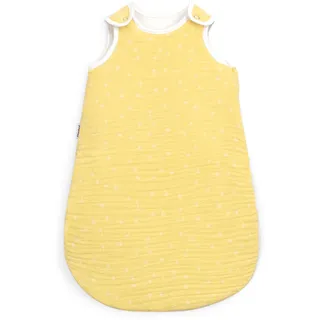 Ehrenkind® Baby Sommerschlafsack Rund Musselin | aus weicher OEKO-TEX zertifizierter Bio-Baumwolle | Sommer Baby Schlafsack Baby 1 TOG Gr. 50/56 Vanille-Weiße Pusteblume