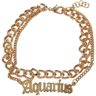 Urban Classics Unisex Fußkettchen Zodiac Golden Anklet, Farbe aquarius, Größe L/XL