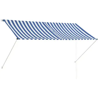 vidaXL Einziehbare Markise 250×150 cm Blau und Weiß - Blau