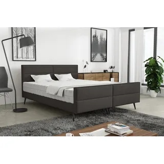 Polsterbett Doppelbett CREMONA 200x200cm Stoff Gemma Anthrazit ohne Matratze