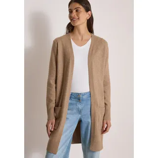 Cecil Longstrickjacke Langer Cardigan in offener Passform, creamy mocha melange