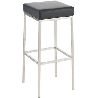 CLP Barhocker Lederlook Schwarz , Textil , 37x85x37 cm , Esszimmer, Barmöbel, Barhocker