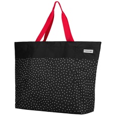 anndora XXL Shopper schwarz weiß gepunktet - Strandtasche 40 Liter Schultertasche Einkaufstasche