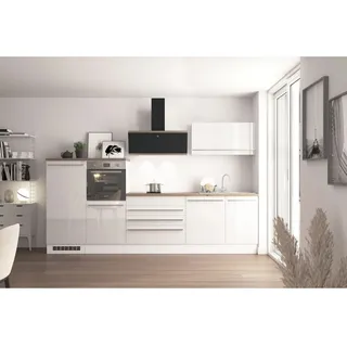 Respekta Küchenzeile 320 cm Weiß Hochglanz