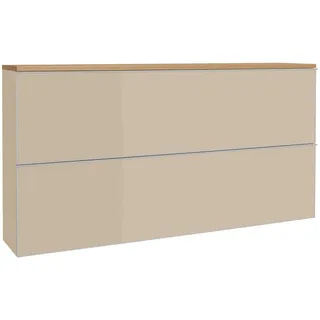 Schuhkipper , Eichefarben, Sandfarben , Holz, Glas, Holzwerkstoff , Balkeneiche , furniert , 8 Fächer , 160x83x31 cm , Goldenes M, Made in Germany, DGM-Klimapakt , Typenauswahl, Beimöbel erhältlich, hängend , Holzmöbel, Garderobe Holz, Schuhkipper Holz