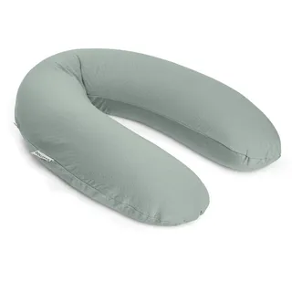 Doomoo Still-& Schwangerschaftskissen Buddy, 180cm inkl. Bezug aus Tetra Bio-Baumwolle, mit feiner EPS-Mikroperlenfüllung, Oeko-TEX Standard 100, Tetra Jersey Green