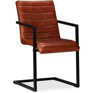 vidaXL Esszimmerstühle 4 Stk. Echtleder Braun - Braun