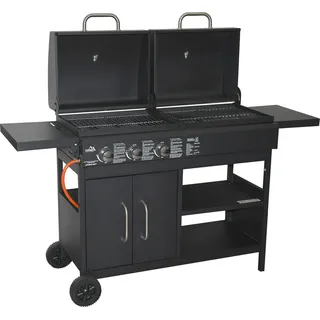 Cattara Grill PAAR 2in1 Gas/Holz Kohle - Schwarz