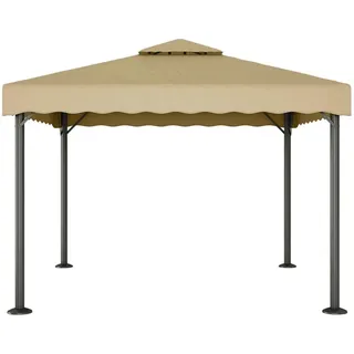 vidaXL Pavillon Taupe 3x3 m Aluminium und Stahl