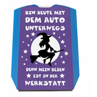 speecheese Mein Besen ist in der Werkstatt Parkscheibe mit hübscher Hexe als Geschenkidee zum Führerschein für Mädchen oder Freundin die gerne auch mal mit dem Besen fliegen