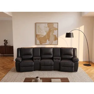 Relaxsofa 3-Sitzer - Leder - Schwarz - AROMA