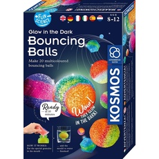 KOSMOS 616656 Fun Science - Bouncing Balls Nachtleuchtende Flummi Power Experimentierset, Stelle 20 kunterbunte Bälle her, Geschenk für Kinder ab 8 Jahre, mehrsprachige Anleitung